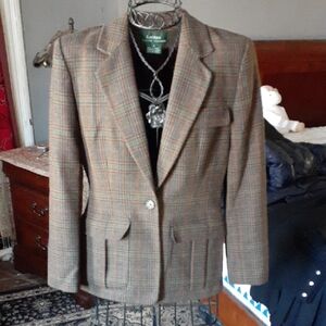 Ralph Lauren Multicolor Plaid Blazer